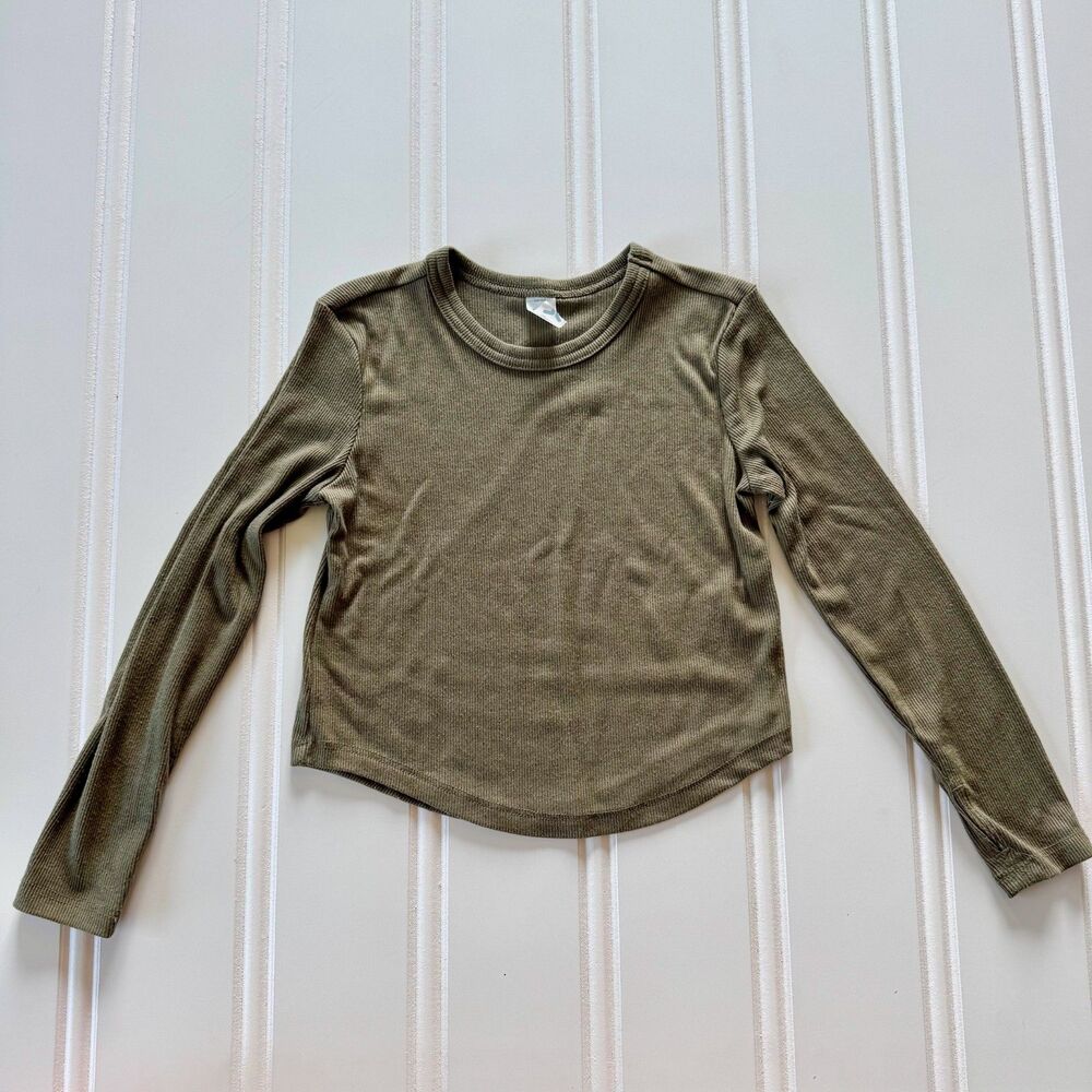 4/$10 - Old Navy Toddler Girls Green Long Sleeve Crop Shirt